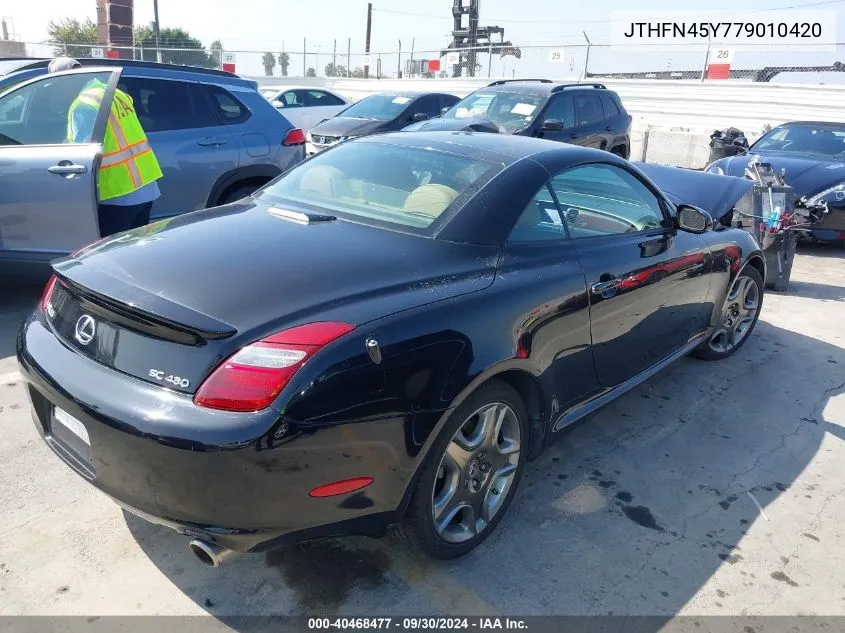 2007 Lexus Sc 430 VIN: JTHFN45Y779010420 Lot: 40468477