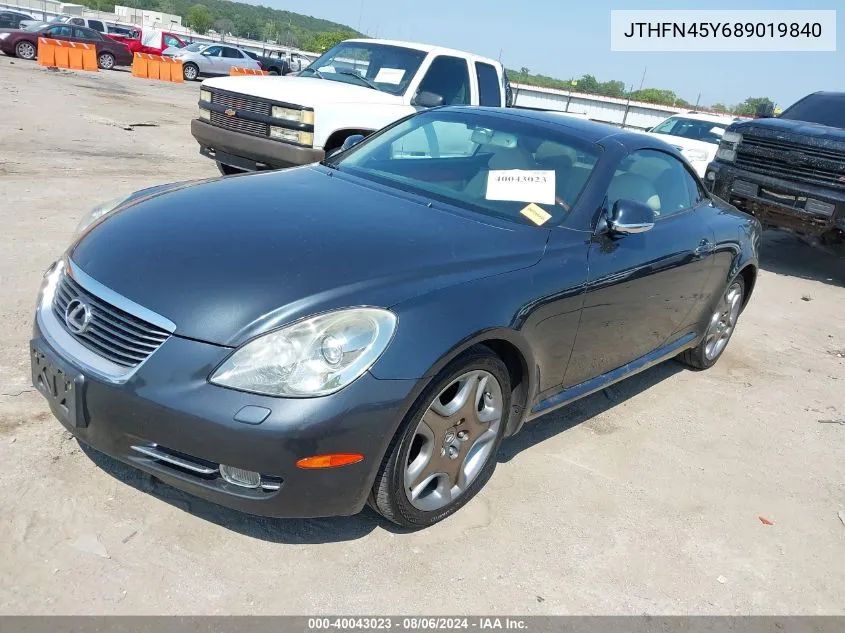 JTHFN45Y689019840 2008 Lexus Sc 430