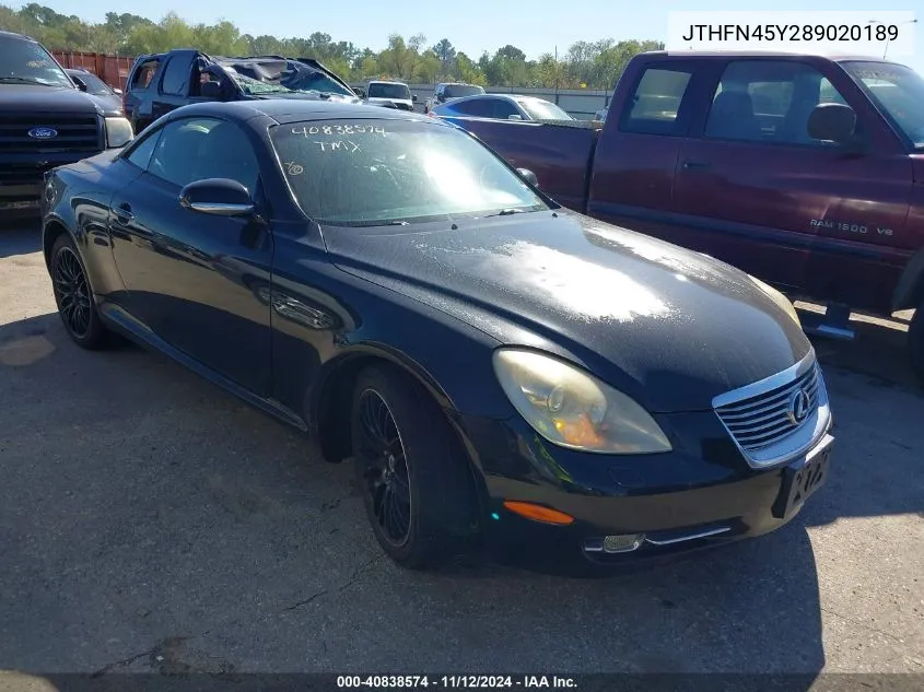 2008 Lexus Sc 430 VIN: JTHFN45Y289020189 Lot: 40838574