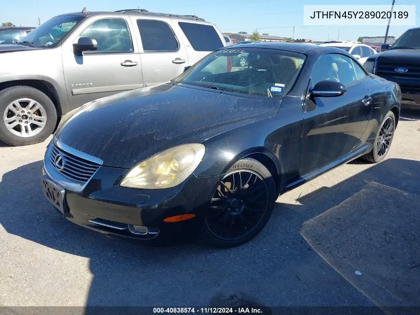 2008 Lexus Sc 430 VIN: JTHFN45Y289020189 Lot: 40838574