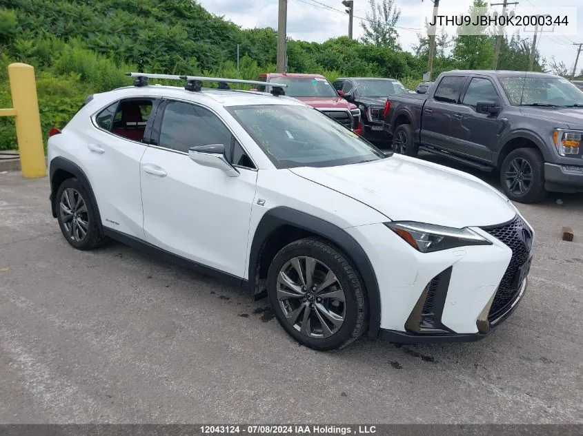 2019 Lexus Ux 250H VIN: JTHU9JBH0K2000344 Lot: 12043124