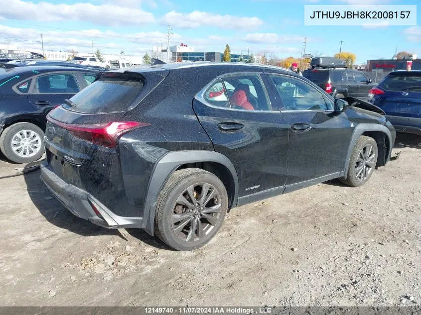 2019 Lexus Ux 250H VIN: JTHU9JBH8K2008157 Lot: 12149740