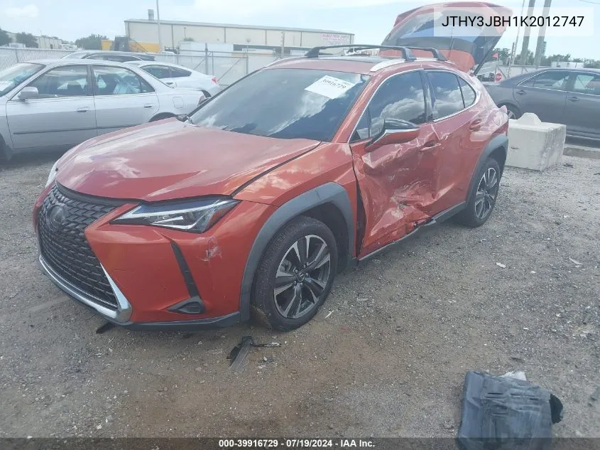 2019 Lexus Ux 200 VIN: JTHY3JBH1K2012747 Lot: 39916729