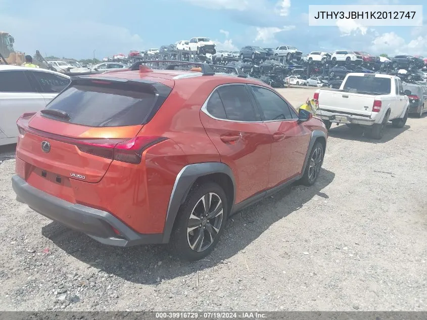 2019 Lexus Ux 200 VIN: JTHY3JBH1K2012747 Lot: 39916729