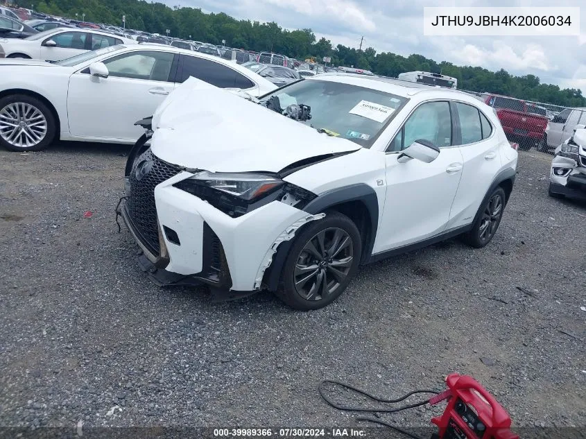 JTHU9JBH4K2006034 2019 Lexus Ux 250H F Sport