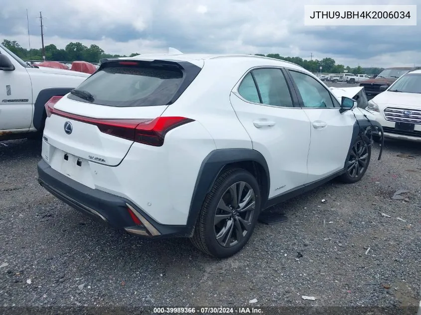 2019 Lexus Ux 250H F Sport VIN: JTHU9JBH4K2006034 Lot: 39989366