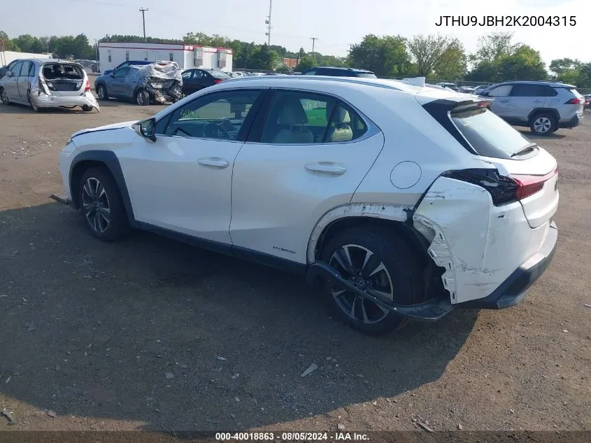 JTHU9JBH2K2004315 2019 Lexus Ux 250H 250H