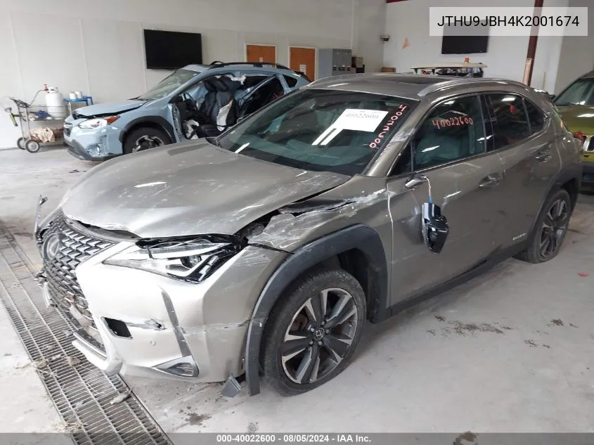 2019 Lexus Ux 250H VIN: JTHU9JBH4K2001674 Lot: 40022600