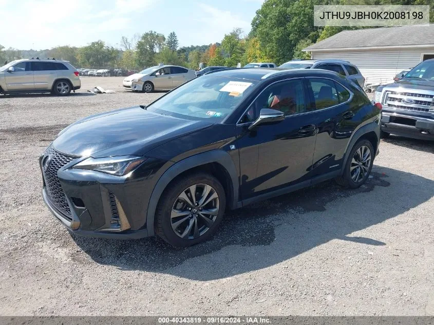 2019 Lexus Ux 250H F Sport VIN: JTHU9JBH0K2008198 Lot: 40343819