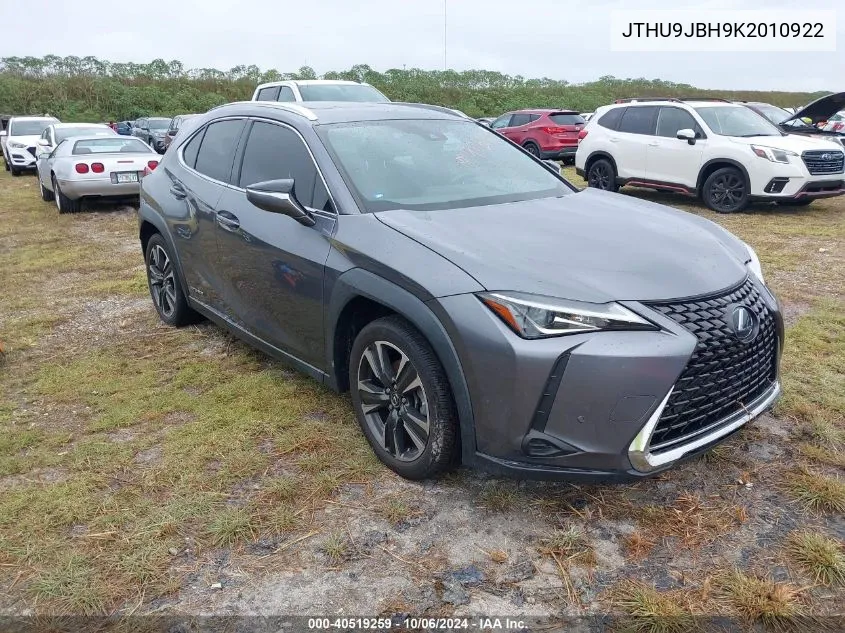 2019 Lexus Ux 250H VIN: JTHU9JBH9K2010922 Lot: 40519259