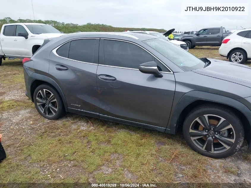 2019 Lexus Ux 250H VIN: JTHU9JBH9K2010922 Lot: 40519259