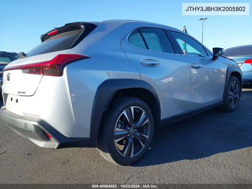 2019 Lexus Ux 200 VIN: JTHY3JBH3K2005802 Lot: 40664052