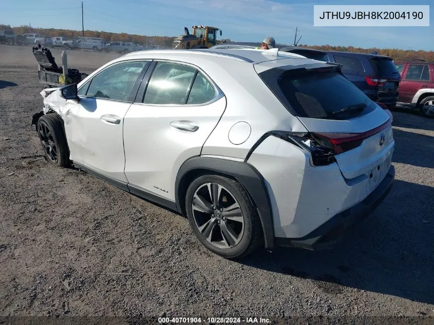 2019 Lexus Ux 250H VIN: JTHU9JBH8K2004190 Lot: 40701904