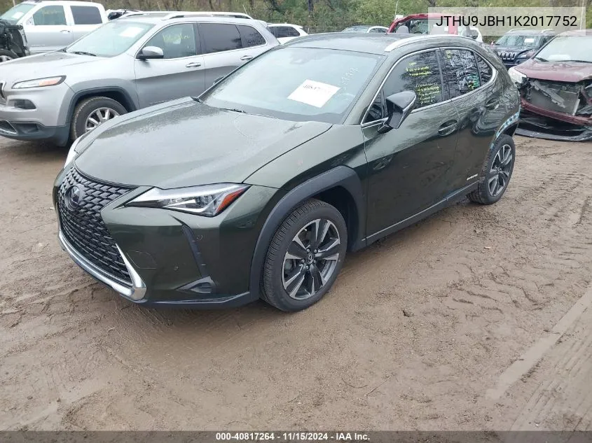 2019 Lexus Ux 250H VIN: JTHU9JBH1K2017752 Lot: 40817264