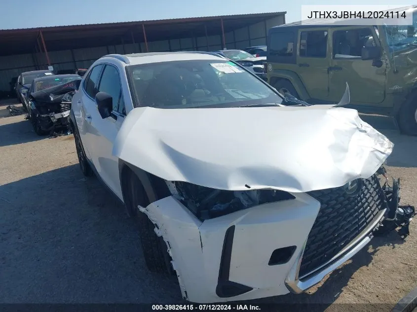 2020 Lexus Ux 200 VIN: JTHX3JBH4L2024114 Lot: 39826415