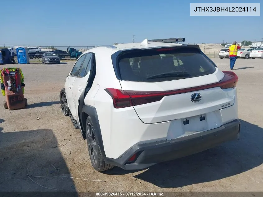 2020 Lexus Ux 200 VIN: JTHX3JBH4L2024114 Lot: 39826415