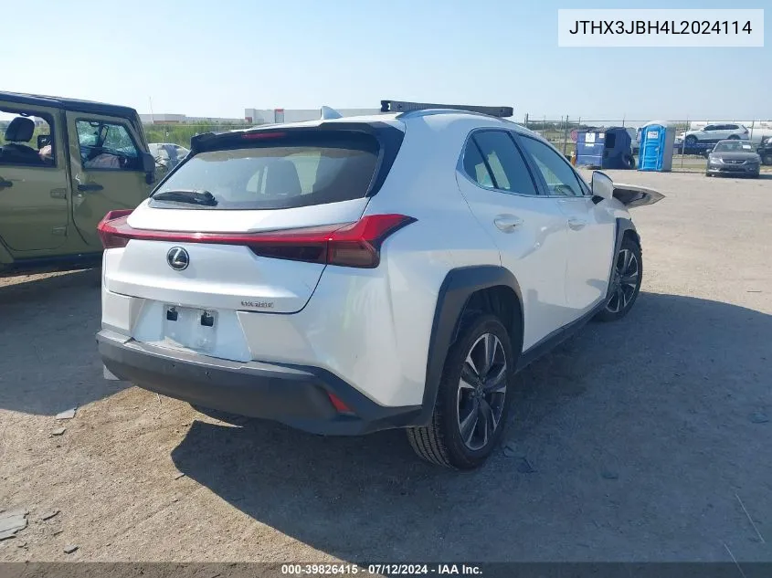 2020 Lexus Ux 200 VIN: JTHX3JBH4L2024114 Lot: 39826415