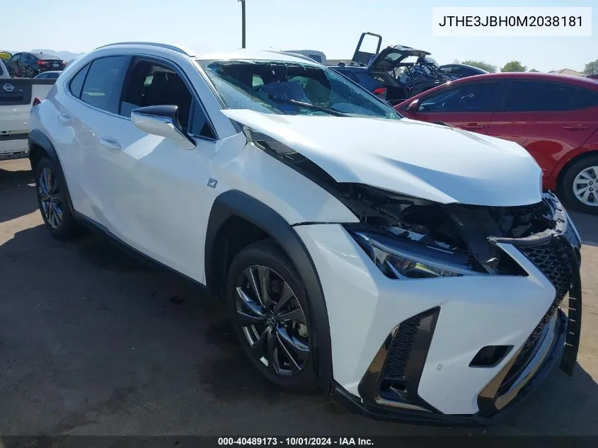 2021 Lexus Ux 200 F Sport VIN: JTHE3JBH0M2038181 Lot: 40489173