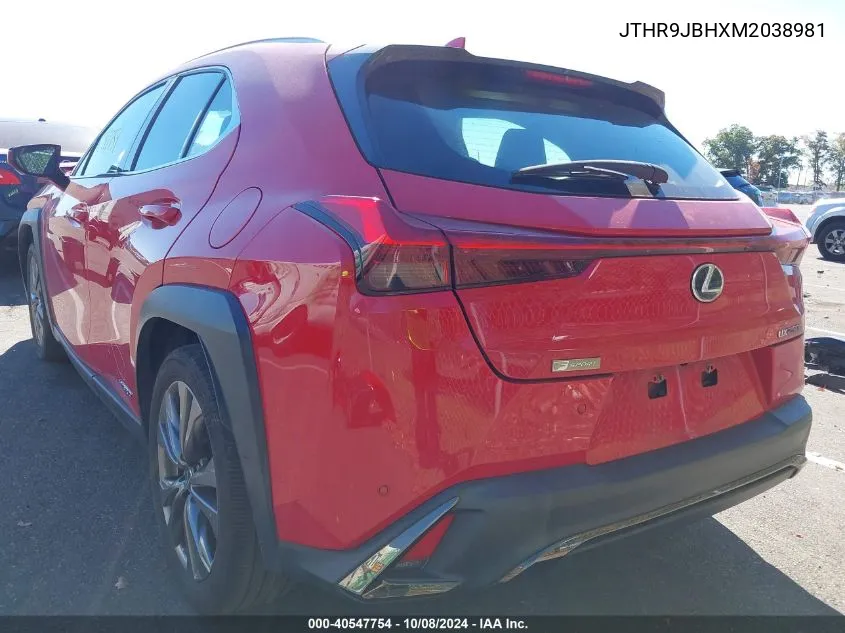 2021 Lexus Ux 250H 250H VIN: JTHR9JBHXM2038981 Lot: 40547754