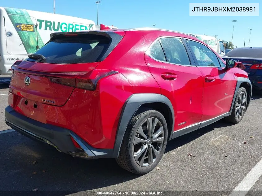 2021 Lexus Ux 250H 250H VIN: JTHR9JBHXM2038981 Lot: 40547754