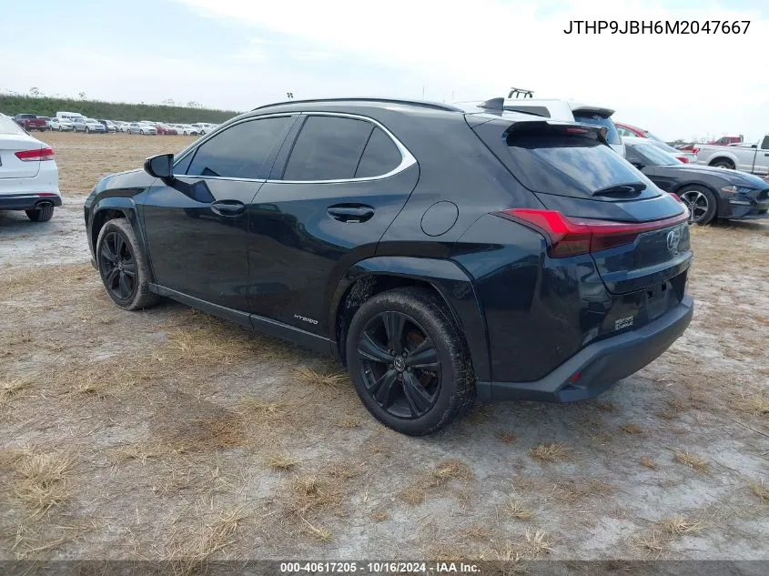 2021 Lexus Ux 250H VIN: JTHP9JBH6M2047667 Lot: 40617205