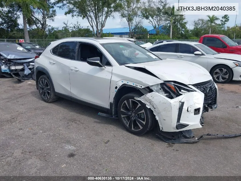 2021 Lexus Ux 200 VIN: JTHX3JBH3M2040385 Lot: 40630135