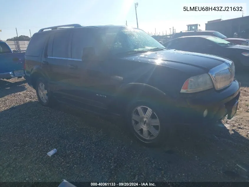 2003 Lincoln Aviator VIN: 5LMEU68H43ZJ21632 Lot: 40361133