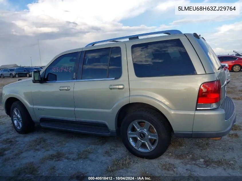 2003 Lincoln Aviator VIN: 5LMEU68H63ZJ29764 Lot: 40518412