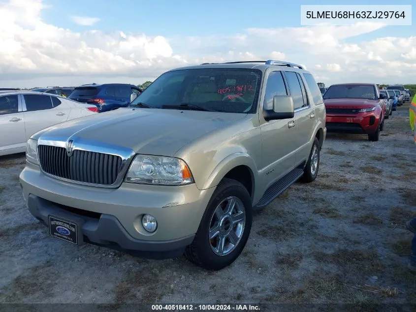 2003 Lincoln Aviator VIN: 5LMEU68H63ZJ29764 Lot: 40518412