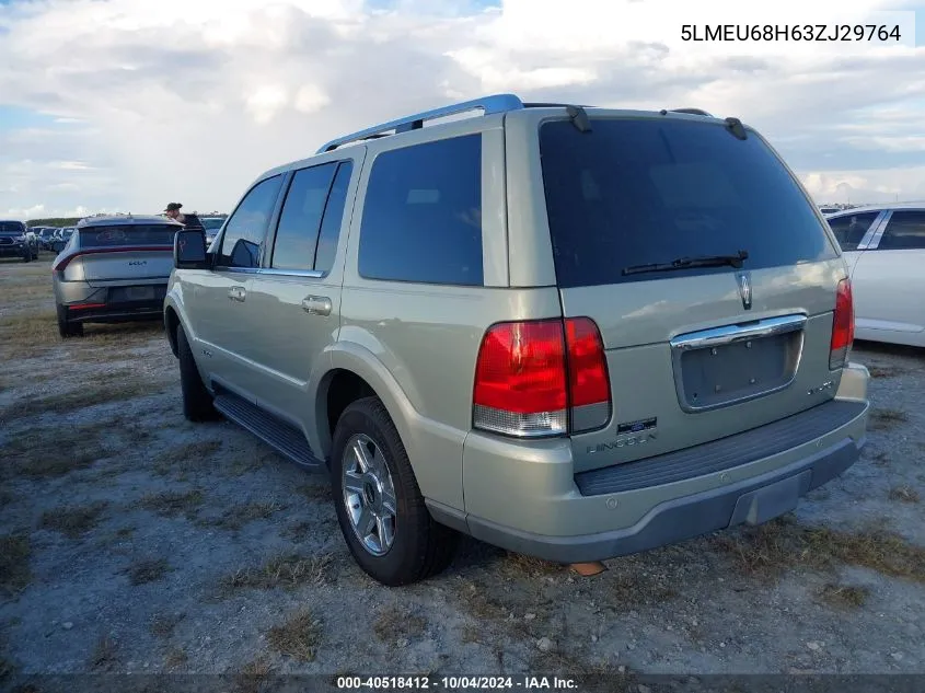 2003 Lincoln Aviator VIN: 5LMEU68H63ZJ29764 Lot: 40518412