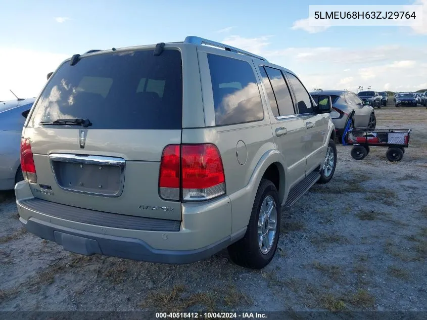 2003 Lincoln Aviator VIN: 5LMEU68H63ZJ29764 Lot: 40518412