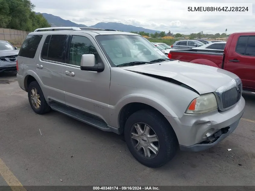 2004 Lincoln Aviator VIN: 5LMEU88H64ZJ28224 Lot: 40348174