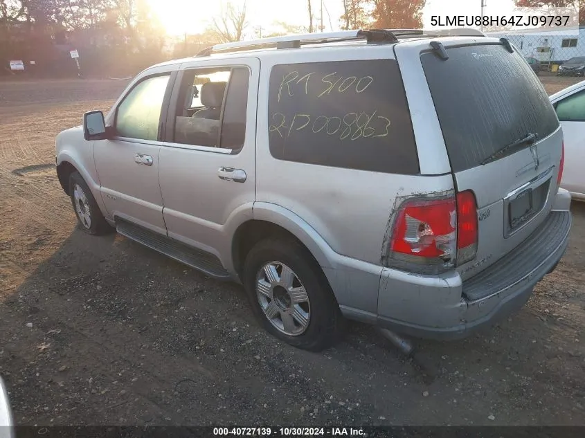 2004 Lincoln Aviator Ultimate VIN: 5LMEU88H64ZJ09737 Lot: 40727139