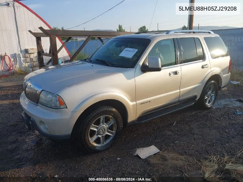 2005 Lincoln Aviator VIN: 5LMEU88H05ZJ29208 Lot: 40056535