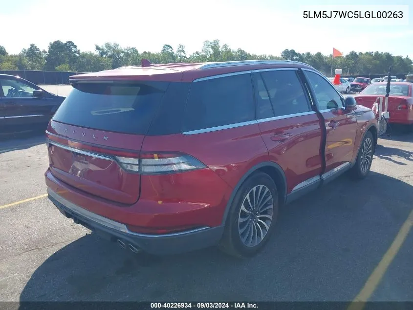 2020 Lincoln Aviator Reserve VIN: 5LM5J7WC5LGL00263 Lot: 40226934