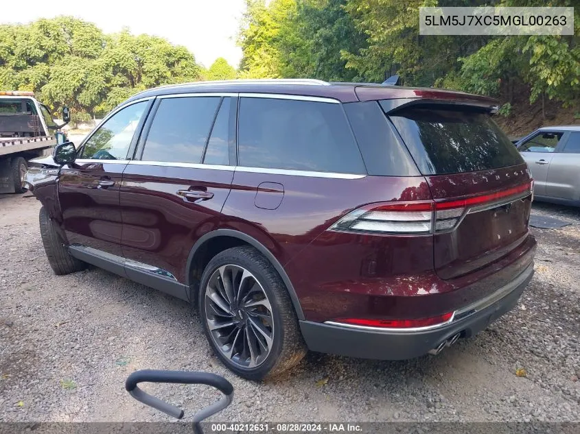 5LM5J7XC5MGL00263 2021 Lincoln Aviator Reserve