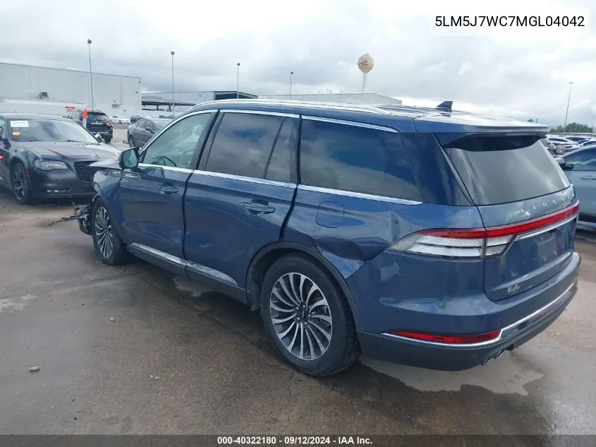 2021 Lincoln Aviator Reserve VIN: 5LM5J7WC7MGL04042 Lot: 40322180