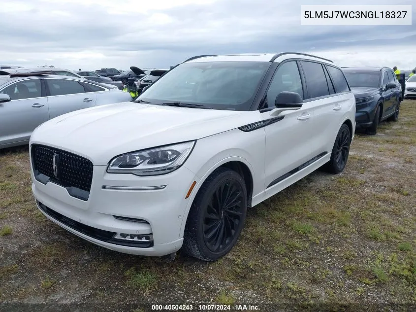 2022 Lincoln Aviator Reserve VIN: 5LM5J7WC3NGL18327 Lot: 40504243