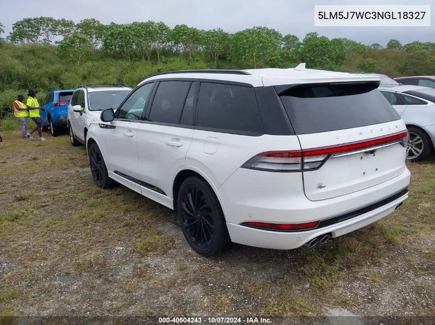 2022 Lincoln Aviator Reserve VIN: 5LM5J7WC3NGL18327 Lot: 40504243