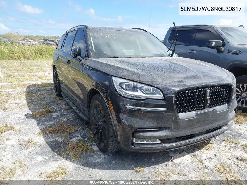 2022 Lincoln Aviator Reserve VIN: 5LM5J7WC8NGL20817 Lot: 40516792