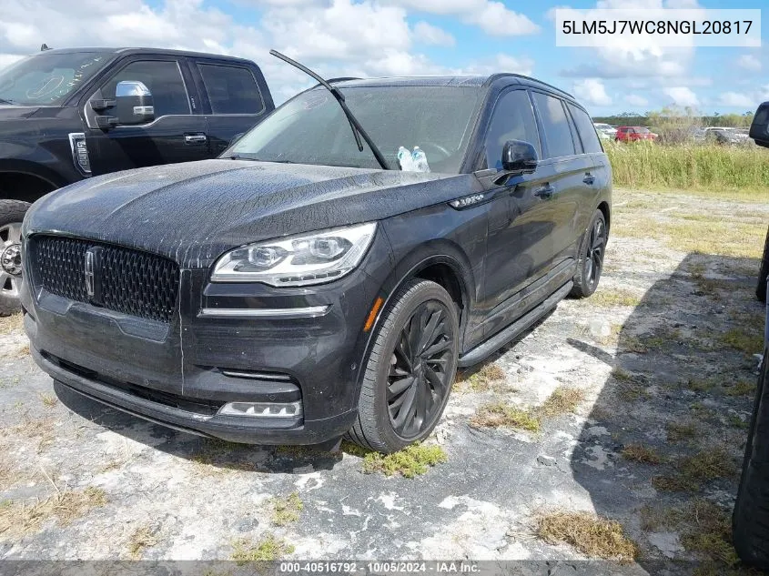 2022 Lincoln Aviator Reserve VIN: 5LM5J7WC8NGL20817 Lot: 40516792