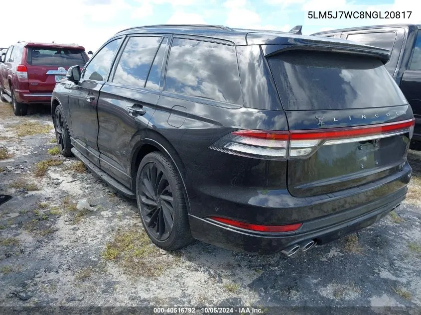 2022 Lincoln Aviator Reserve VIN: 5LM5J7WC8NGL20817 Lot: 40516792