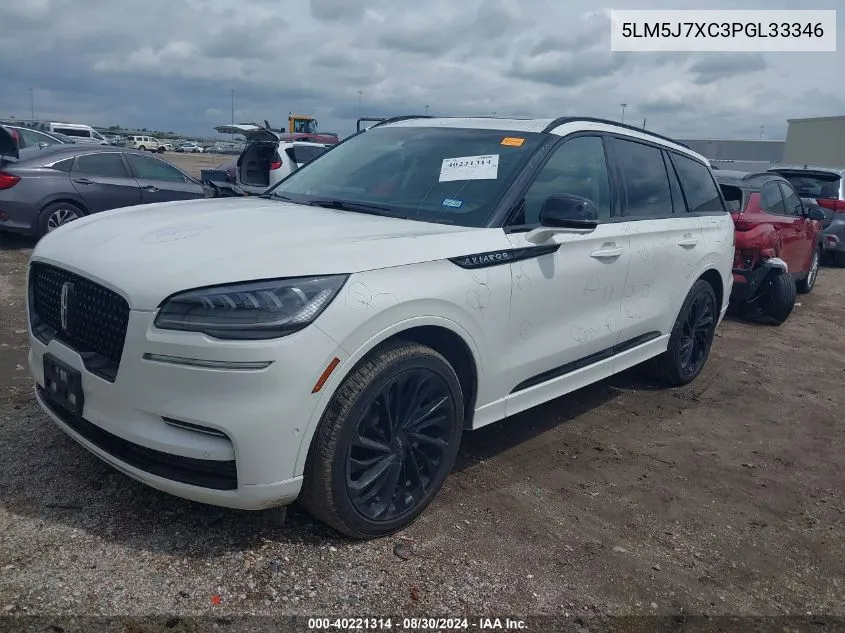 2023 Lincoln Aviator Reserve VIN: 5LM5J7XC3PGL33346 Lot: 40221314