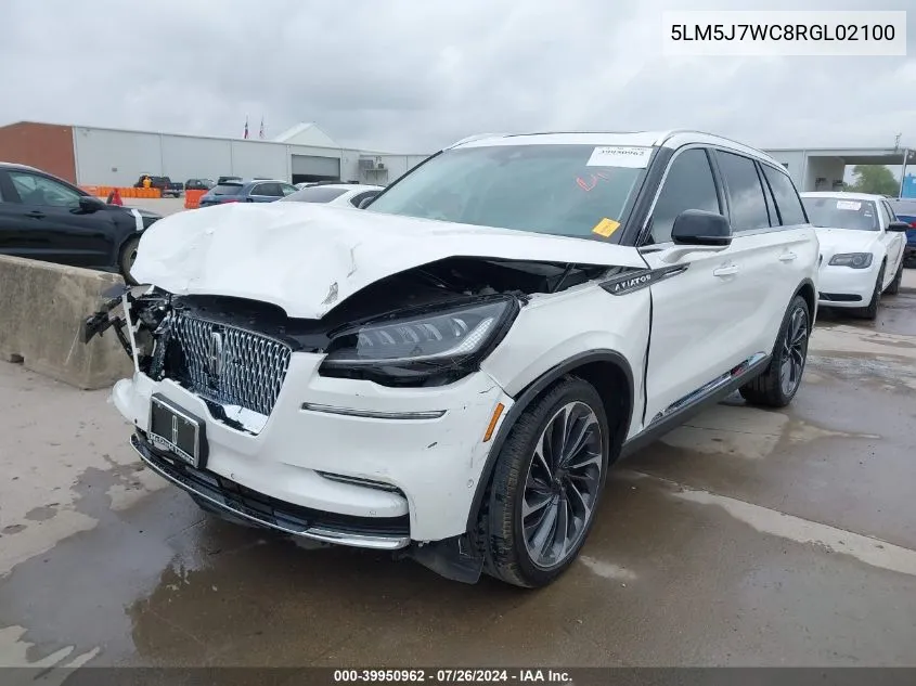 2024 Lincoln Aviator Reserve VIN: 5LM5J7WC8RGL02100 Lot: 39950962