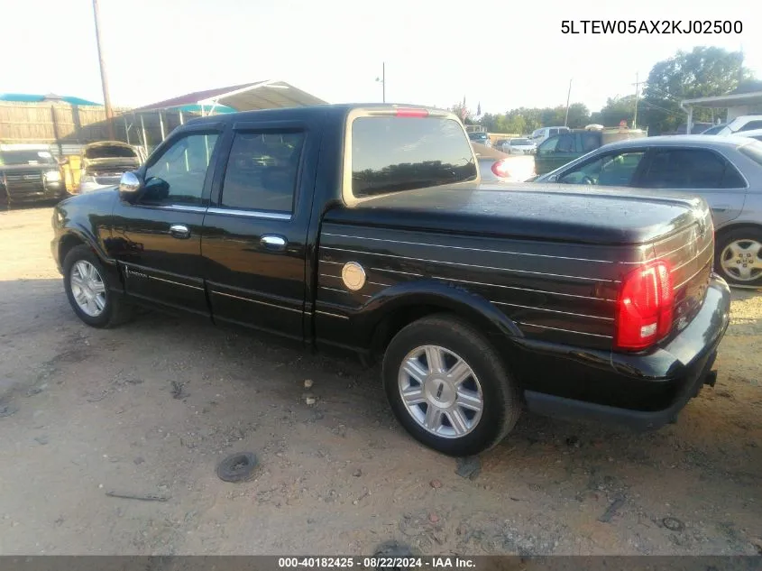 2002 Lincoln Blackwood VIN: 5LTEW05AX2KJ02500 Lot: 40182425