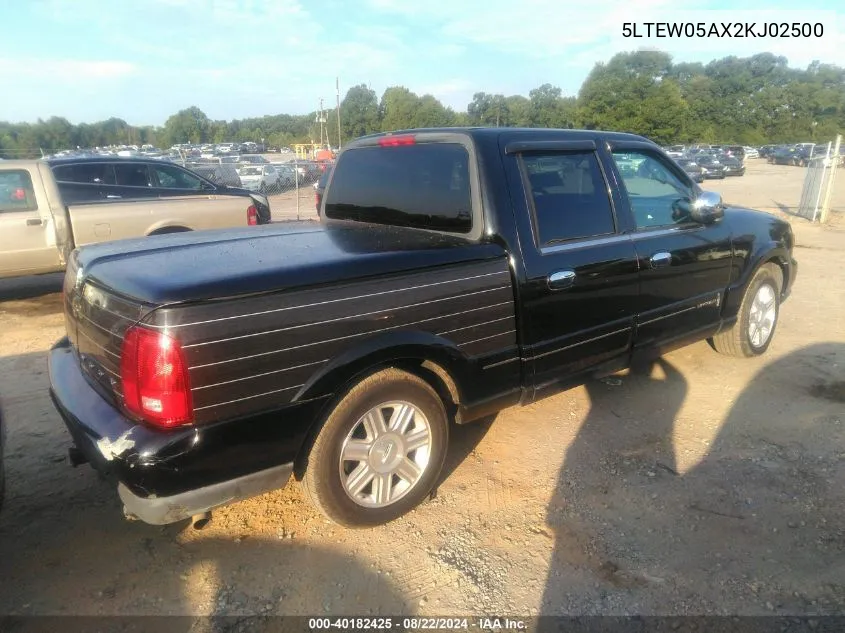 2002 Lincoln Blackwood VIN: 5LTEW05AX2KJ02500 Lot: 40182425