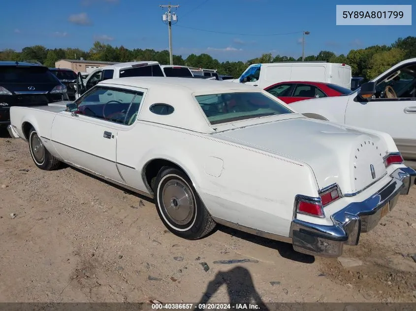 1975 Lincoln Continental VIN: 5Y89A801799 Lot: 40386657