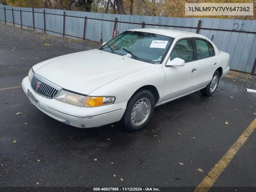 1997 Lincoln Continental VIN: 1LNLM97V7VY647362 Lot: 40837995