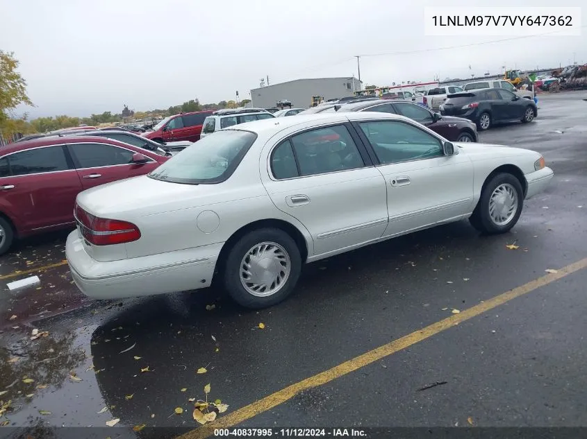 1997 Lincoln Continental VIN: 1LNLM97V7VY647362 Lot: 40837995