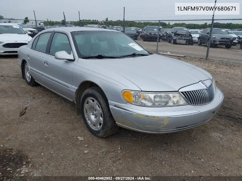 1998 Lincoln Continental VIN: 1LNFM97V0WY680671 Lot: 40462952